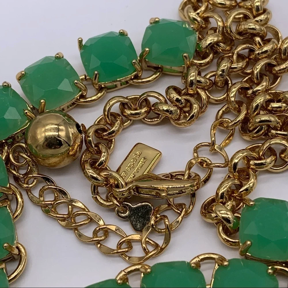 Kate Spade Green Gumdrop Gold Necklace